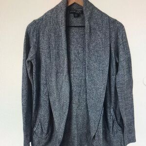 Gray Open Front Cardigan